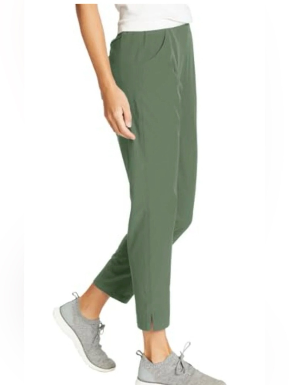 NWT women’s Eddie Bauer traveler ankle pants color green size Large item 1669563 - Picture 8 of 15